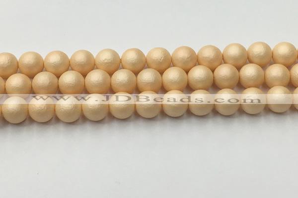 CSB2403 15.5 inches 10mm round matte wrinkled shell pearl beads