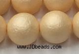 CSB2405 15.5 inches 14mm round matte wrinkled shell pearl beads