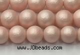 CSB2410 15.5 inches 4mm round matte wrinkled shell pearl beads