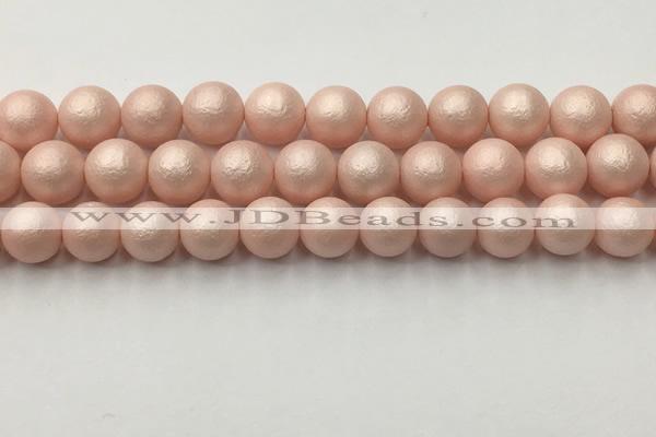 CSB2414 15.5 inches 12mm round matte wrinkled shell pearl beads