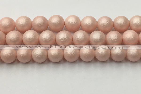 CSB2416 15.5 inches 16mm round matte wrinkled shell pearl beads