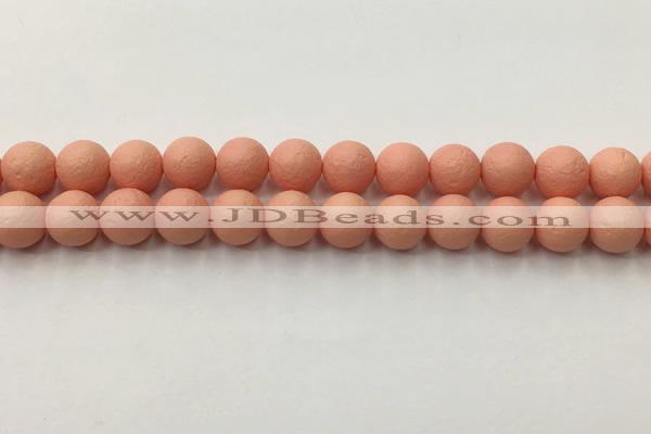 CSB2423 15.5 inches 10mm round matte wrinkled shell pearl beads