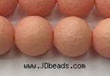 CSB2424 15.5 inches 12mm round matte wrinkled shell pearl beads