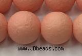 CSB2425 15.5 inches 14mm round matte wrinkled shell pearl beads