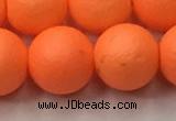 CSB2435 15.5 inches 14mm round matte wrinkled shell pearl beads