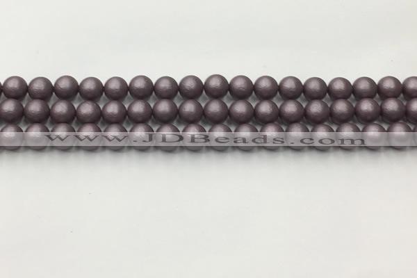 CSB2440 15.5 inches 4mm round matte wrinkled shell pearl beads