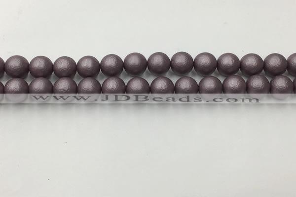 CSB2443 15.5 inches 10mm round matte wrinkled shell pearl beads