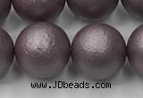 CSB2446 15.5 inches 16mm round matte wrinkled shell pearl beads