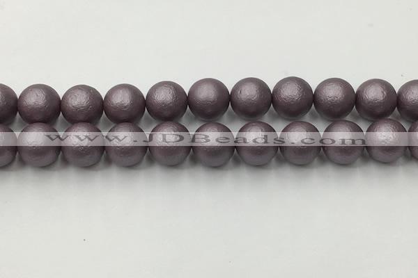 CSB2446 15.5 inches 16mm round matte wrinkled shell pearl beads