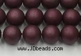 CSB2450 15.5 inches 4mm round matte wrinkled shell pearl beads