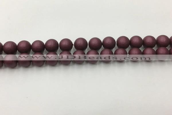 CSB2452 15.5 inches 8mm round matte wrinkled shell pearl beads