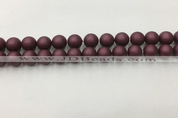 CSB2453 15.5 inches 10mm round matte wrinkled shell pearl beads