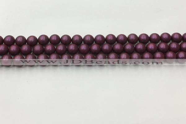 CSB2460 15.5 inches 4mm round matte wrinkled shell pearl beads