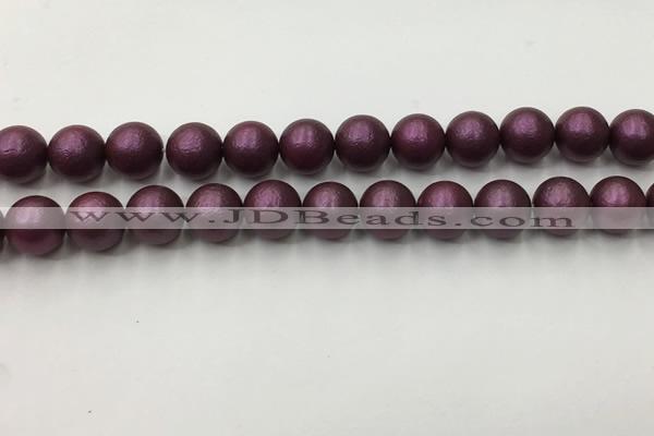 CSB2462 15.5 inches 8mm round matte wrinkled shell pearl beads