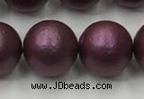 CSB2465 15.5 inches 14mm round matte wrinkled shell pearl beads