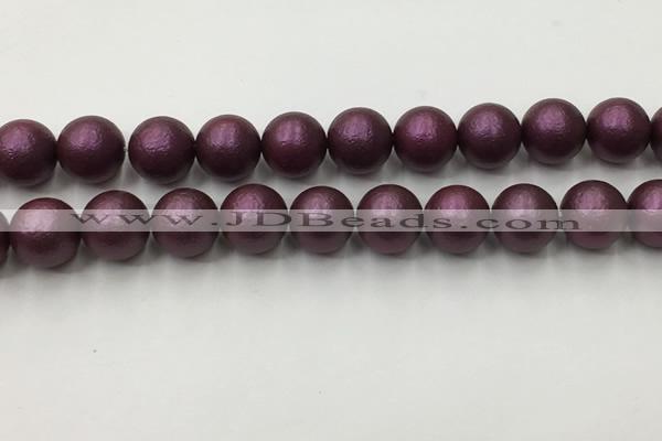 CSB2465 15.5 inches 14mm round matte wrinkled shell pearl beads