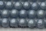 CSB2470 15.5 inches 4mm round matte wrinkled shell pearl beads