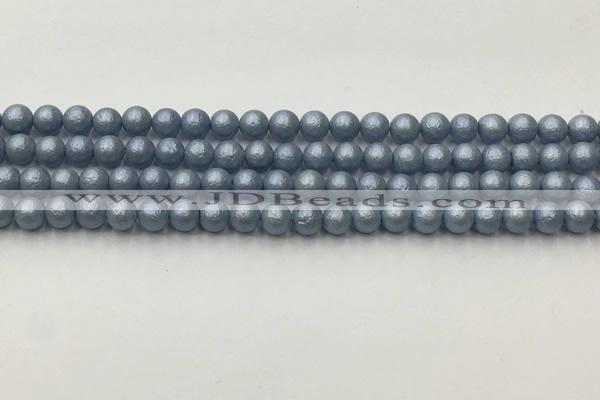 CSB2470 15.5 inches 4mm round matte wrinkled shell pearl beads