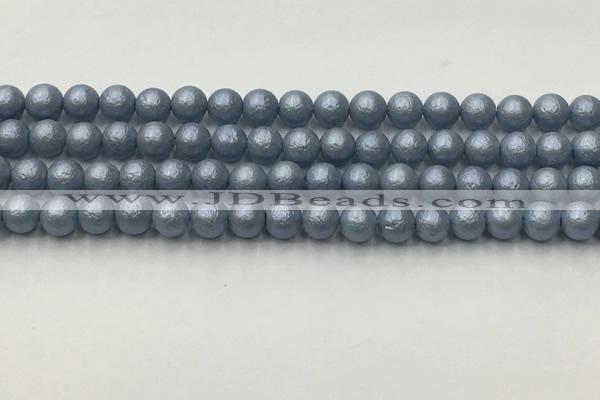 CSB2471 15.5 inches 6mm round matte wrinkled shell pearl beads