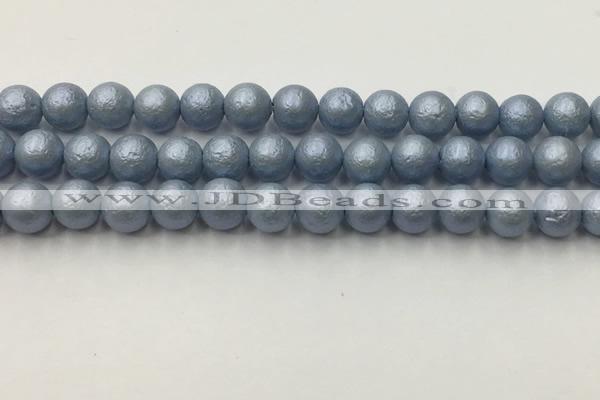 CSB2473 15.5 inches 10mm round matte wrinkled shell pearl beads