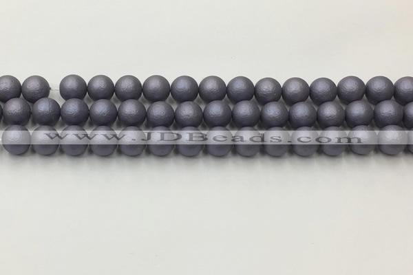 CSB2481 15.5 inches 6mm round matte wrinkled shell pearl beads