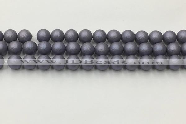 CSB2482 15.5 inches 8mm round matte wrinkled shell pearl beads