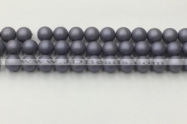 CSB2483 15.5 inches 10mm round matte wrinkled shell pearl beads