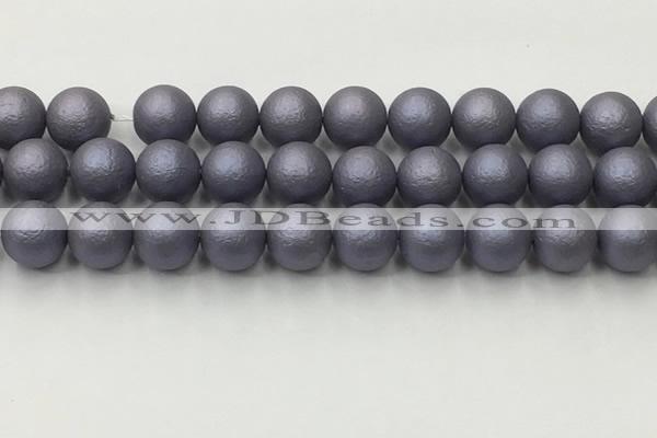 CSB2485 15.5 inches 14mm round matte wrinkled shell pearl beads