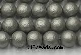 CSB2490 15.5 inches 4mm round matte wrinkled shell pearl beads