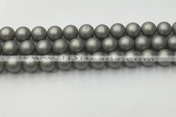 CSB2495 15.5 inches 14mm round matte wrinkled shell pearl beads