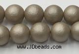 CSB2501 15.5 inches 6mm round matte wrinkled shell pearl beads