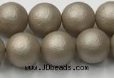 CSB2503 15.5 inches 10mm round matte wrinkled shell pearl beads