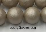 CSB2505 15.5 inches 14mm round matte wrinkled shell pearl beads