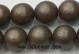 CSB2513 15.5 inches 10mm round matte wrinkled shell pearl beads