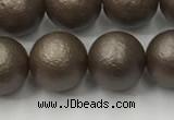 CSB2514 15.5 inches 12mm round matte wrinkled shell pearl beads