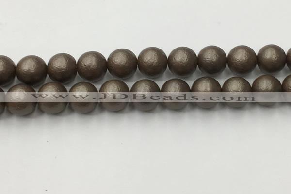 CSB2516 15.5 inches 16mm round matte wrinkled shell pearl beads