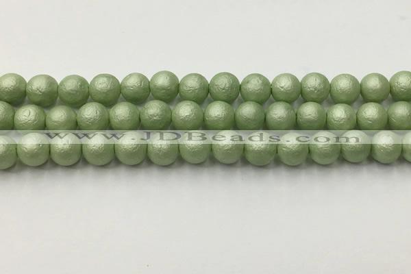 CSB2533 15.5 inches 10mm round matte wrinkled shell pearl beads