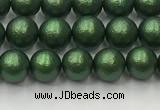 CSB2540 15.5 inches 4mm round matte wrinkled shell pearl beads