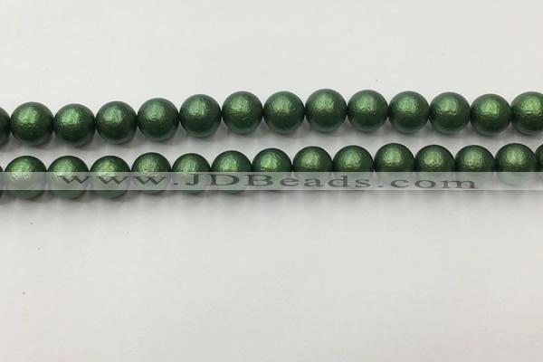 CSB2542 15.5 inches 8mm round matte wrinkled shell pearl beads