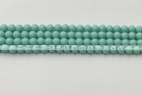 CSB2550 15.5 inches 4mm round matte wrinkled shell pearl beads