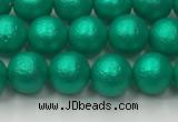 CSB2560 15.5 inches 4mm round matte wrinkled shell pearl beads