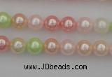 CSB301 15.5 inches 8mm round mixed color shell pearl beads