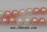 CSB302 15.5 inches 8mm round mixed color shell pearl beads