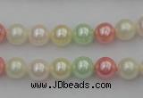 CSB305 15.5 inches 8mm round mixed color shell pearl beads