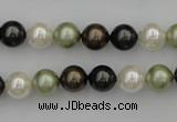 CSB314 15.5 inches 8mm round mixed color shell pearl beads