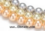 CSB32 16 inches 8mm round shell pearl beads Wholesale