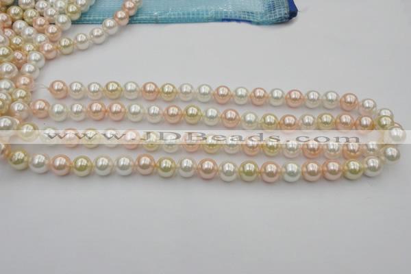 CSB320 15.5 inches 10mm round mixed color shell pearl beads