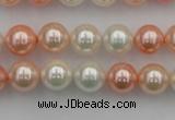 CSB321 15.5 inches 10mm round mixed color shell pearl beads