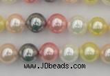 CSB323 15.5 inches 10mm round mixed color shell pearl beads