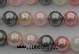 CSB326 15.5 inches 10mm round mixed color shell pearl beads